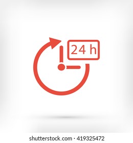 24 hours icon vector