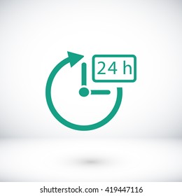24 hours icon vector