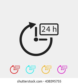 24 hours icon vector