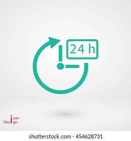 24 hours icon vector