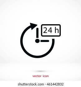 24 hours icon vector