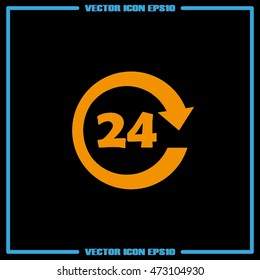 24 hours icon vector.