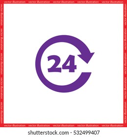 24 hours icon vector.