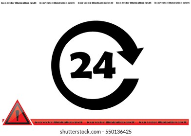 24 hours icon vector.