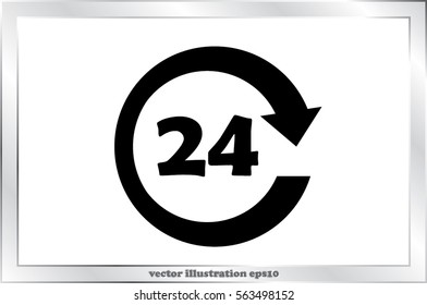 24 hours icon vector 