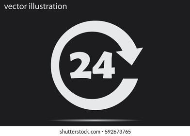 24 hours icon vector 