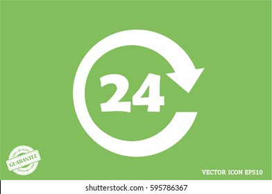 24 hours icon vector 