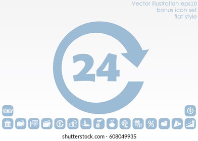 24 hours icon vector.