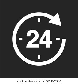 24 hours icon vector