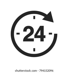 24 hours icon vector