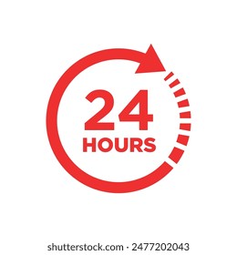 24 hours icon vector design template simple and clean