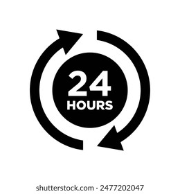 24 hours icon vector design template simple and clean