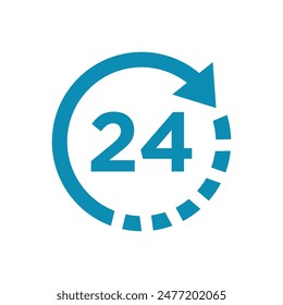 24 hours icon vector design template simple and clean