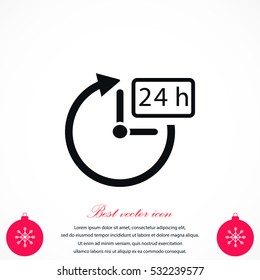 24 hours icon vector, flat design best vector icon