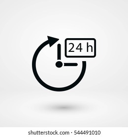 24 hours icon vector, flat design best vector icon