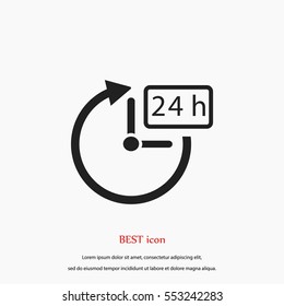 24 hours icon vector, flat design best vector icon