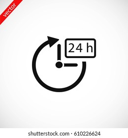 24 hours icon vector, flat design best vector icon