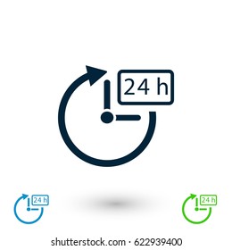 24 hours icon vector, flat design best vector icon
