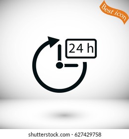 24 hours icon vector, flat design best vector icon
