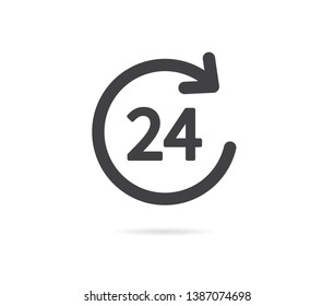 24 hours icon. Vector illustration. on white background