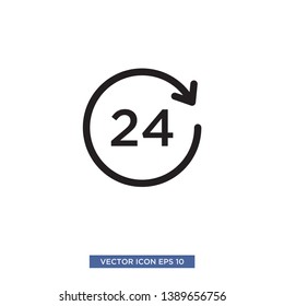 24 hours icon vector illustration template
