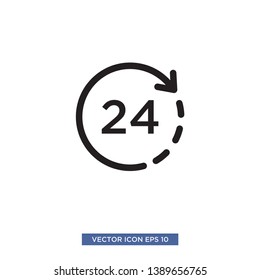 24 hours icon vector illustration template