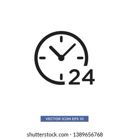 24 Hours Icon Vector Illustration Template