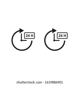 24 hours icon vector illustration sign