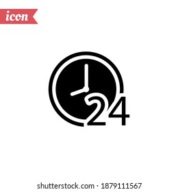 24 hours icon. Vector illustration EPS 10.