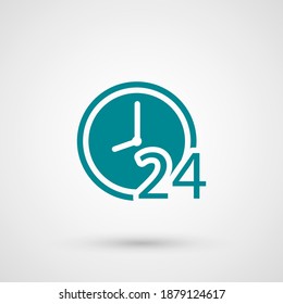24 hours icon. Vector illustration EPS 10.