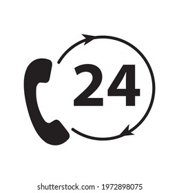24 hours icon. Vector illustration. on white background