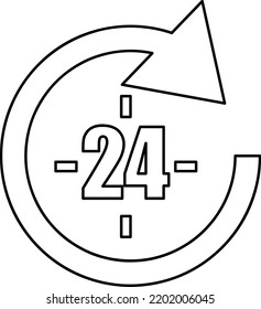 Icono de ilustración vectorial de 24 horas sobre fondo blanco..eps
