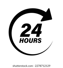 24 hours icon vector illustration