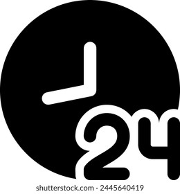 24 Stunden Symbol Vektorillustration Asset Element