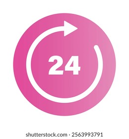 24 hours icon vector illustration isolated on white background