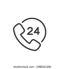 24 hours icon vector. Open or available 24 hours a day concept.