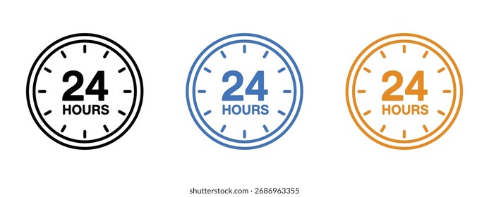 24 hours icon vector. open 24 hours symbol. vector illustration.