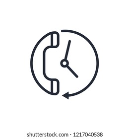 24 hours icon vector or service time support,technical support flat sign symbols logo illustration isolated on white background.