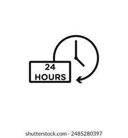 24 hours icon vector set collection for web