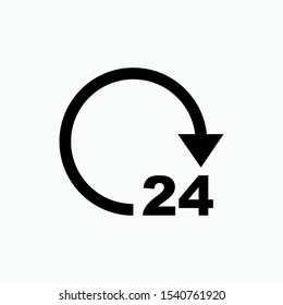 24 Hours Icon - Vector, Sign and Symbol for Design, Presentation, Website or Apps Elements.