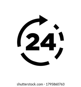 24-Stunden-Symbol, Vektorsymbol