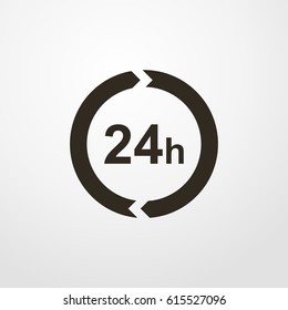 24 hours icon. vector sign symbol on white background