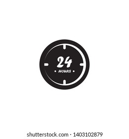 24 hours icon vector. Twenty four hour icon. 24 hour logo illustration. Trendy flat design style on white background.