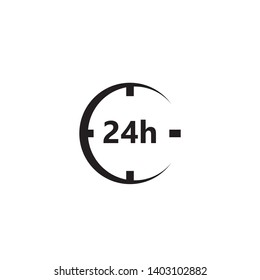 24 hours icon vector. Twenty four hour icon. 24 hour logo illustration. Trendy flat design style on white background.