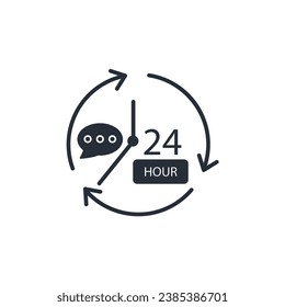 icono de 24 horas. vector.Curso editable.Signo de estilo lineal para uso de diseño web,logotipo.Ilustración de símbolo.