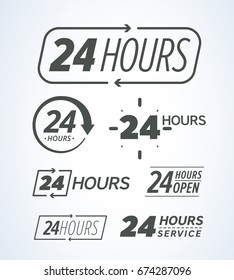 24 hours icons collection