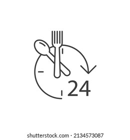 24 hours icons  symbol vector elements for infographic web