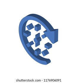24 hours isometric left top view 3D icon