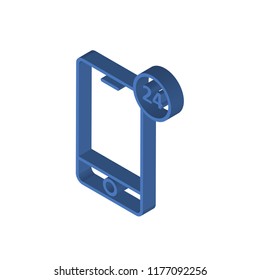 24 hours isometric left top view 3D icon