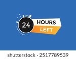 24 hours left, icon, stile, timer, countdown, clock, time,  background, template, 24 hours left, countdown, sticker, left banner, business, sale, label button
